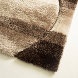 SR-723 Polyester Fabric - Earth Tones Brown Beige 3D Geometric Shag Area Rug, 2" Pile Height (1 Piece)