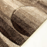 SR-723 Polyester Fabric - Earth Tones Brown Beige 3D Geometric Shag Area Rug, 2" Pile Height (1 Piece)