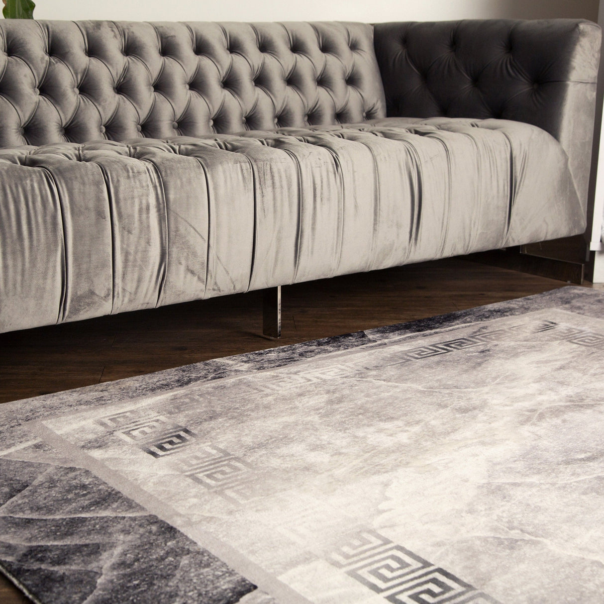 Soft Plush Fluffy Lattice Design Area Rug Carpet Faux Fur Rug - Silver Lattice Pattern, 5' X 7' (1 Piece)