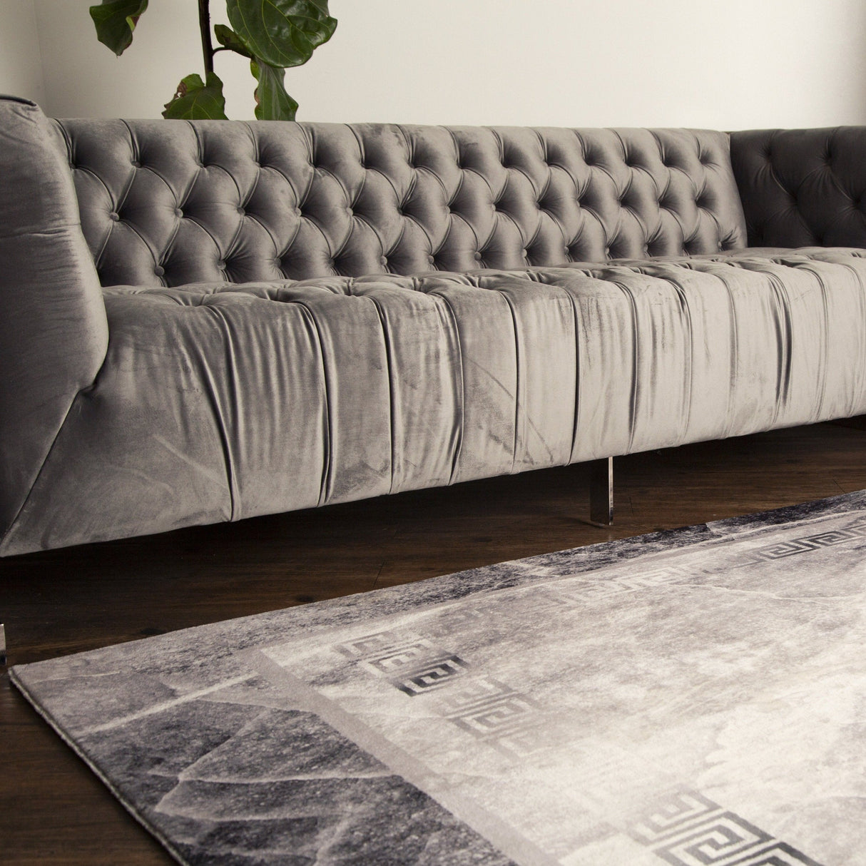 Soft Plush Fluffy Lattice Design Area Rug Carpet Faux Fur Rug - Silver Lattice Pattern, 5' X 7' (1 Piece)