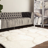 Soft Cozy 3D Rock Design Polyester Fabric - Hand Carved Rock Pattern, 5' X 7', Earth, Ivory, Steel (1 Rug)
