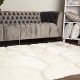 Soft Cozy 3D Rock Design Polyester Fabric - Hand Carved Rock Pattern, 5' X 7', Earth, Ivory, Steel (1 Rug)