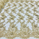 Beaded 3D Floral Lace Mesh