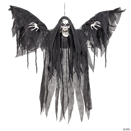 RADYAN Animated Hanging Winged Reaper Halloween Yard Prop Decoration shown in a clear product image