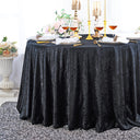 Premium Ice Crushed Velvet Round Tablecloth