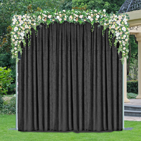 Crushed Velvet Backdrop Drape Panel Black