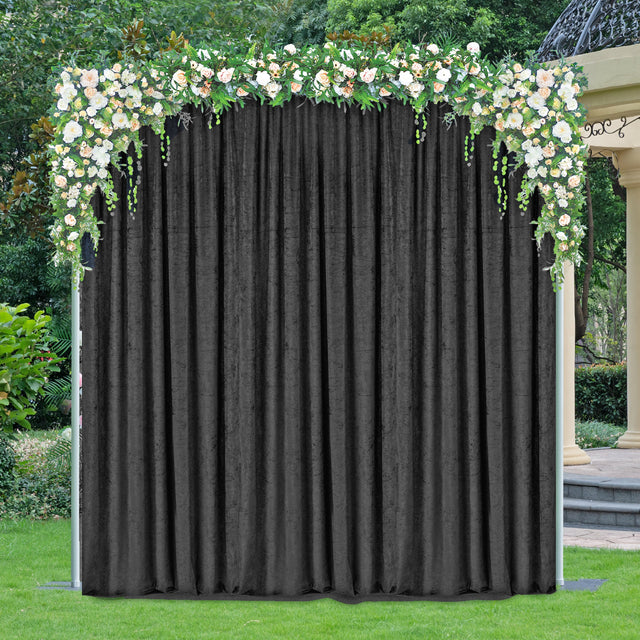 Crushed Velvet Backdrop Drape Panel Black