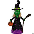 39" LED Lighted Witch with Broom Outdoor Halloween Decoration