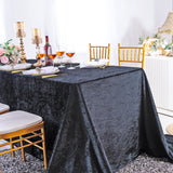 Crushed Velvet Rectangular Tablecloth 90x132 Black