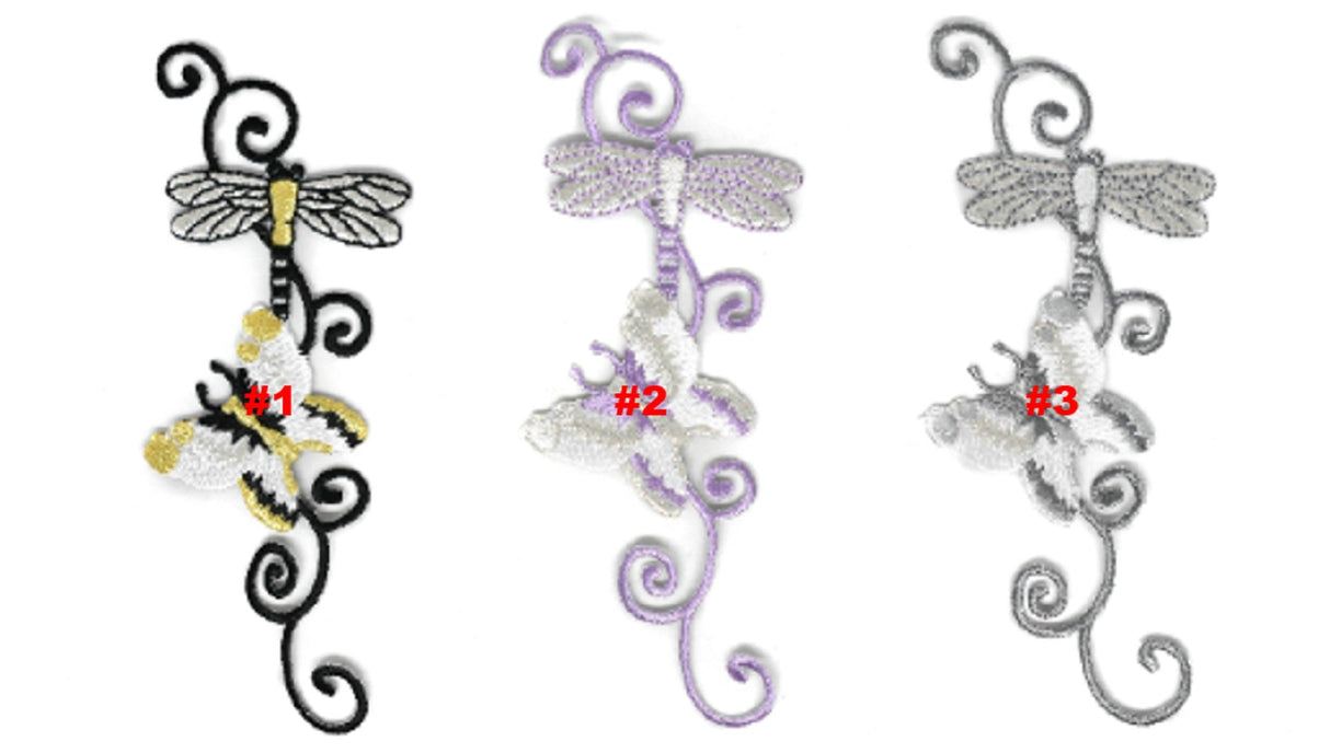 Embroidered Floral Iron-On Patch 5 x 2