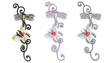Embroidered Floral Iron-On Patch 5 x 2