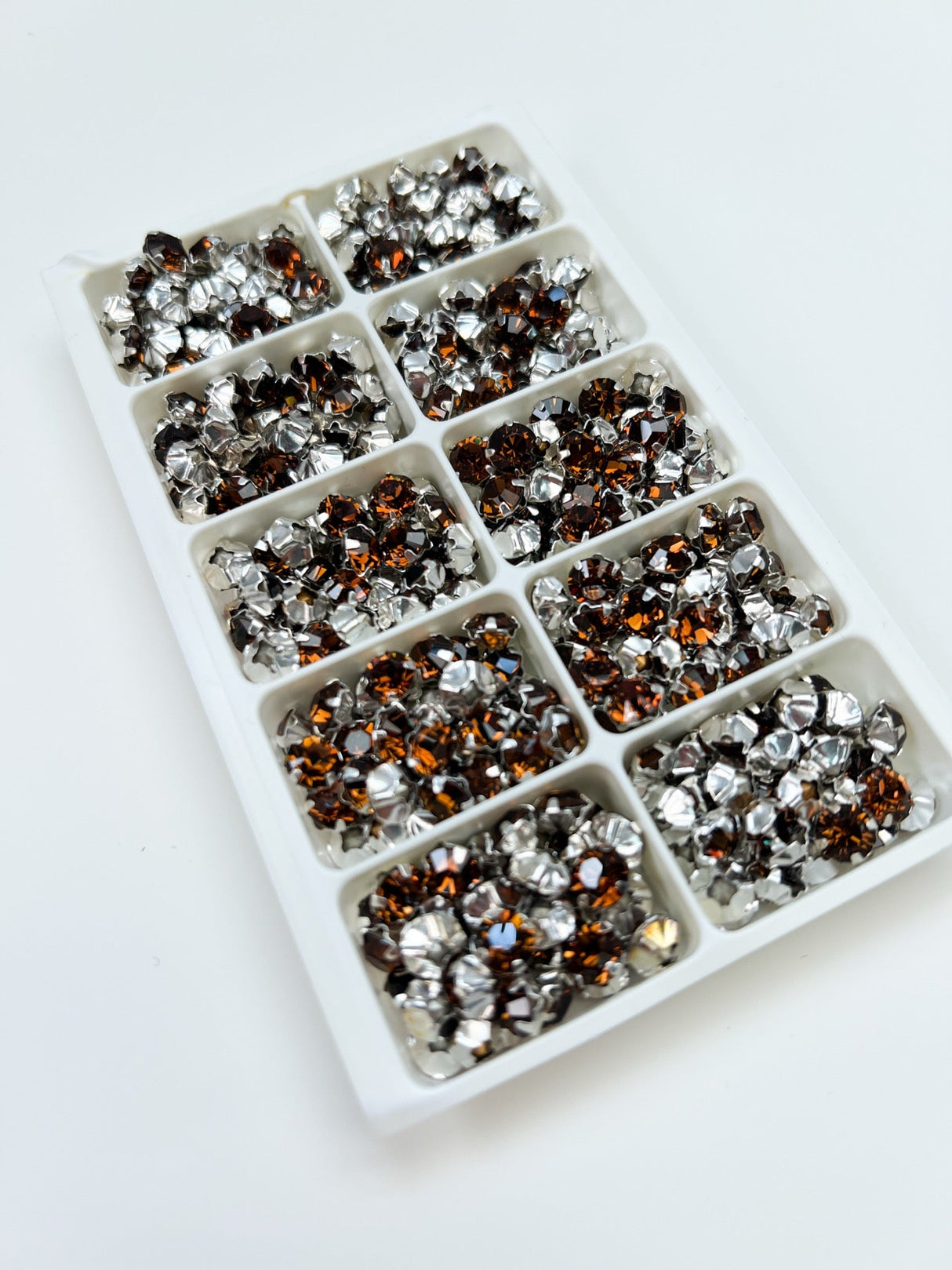 Brown Metal Crystals Sewing Notions
