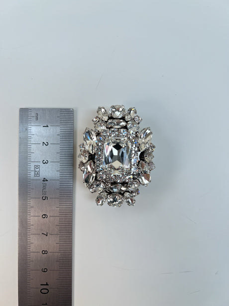 Metal Crystal Fabric Silver