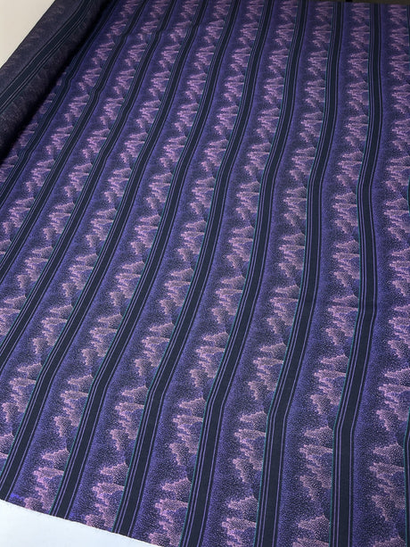 Printed Purple Pink Wool Fabric