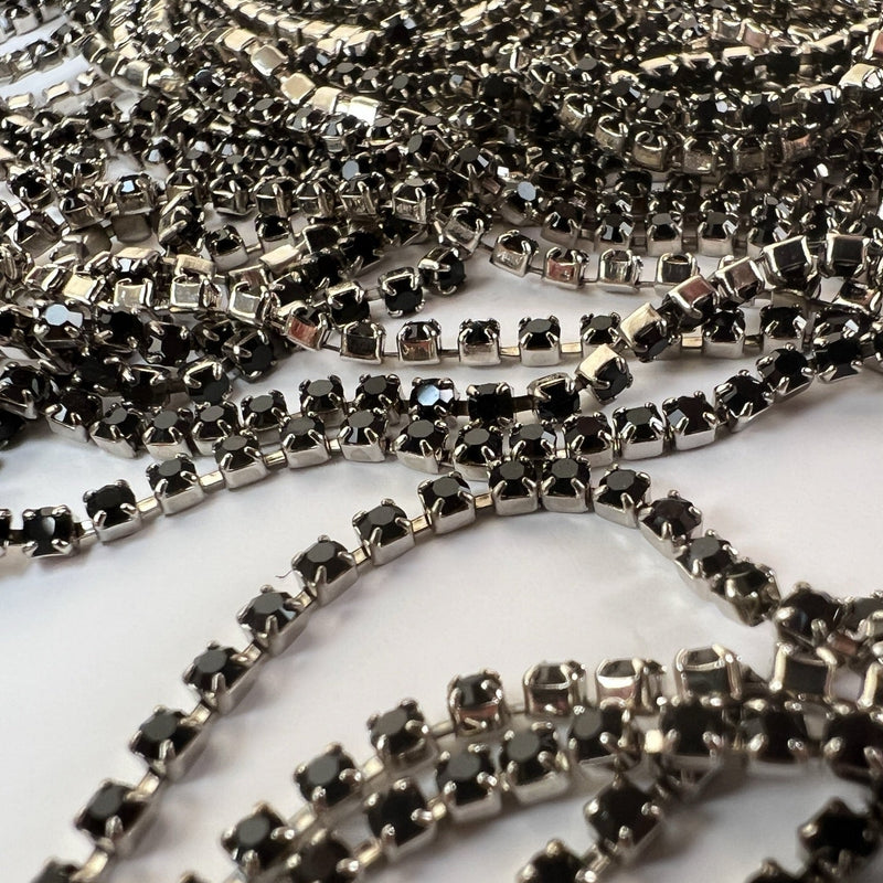 Lurex Silver Black Dense Occasionwear Fabric