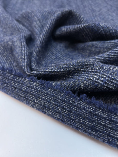 Italian Melange Striped Wool Fabric