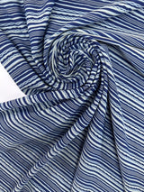 Polyamide Elastane Jacquard Knit Blue Striped