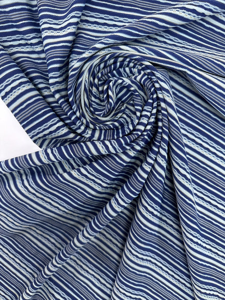 Polyamide Elastane Jacquard Knit Blue Striped