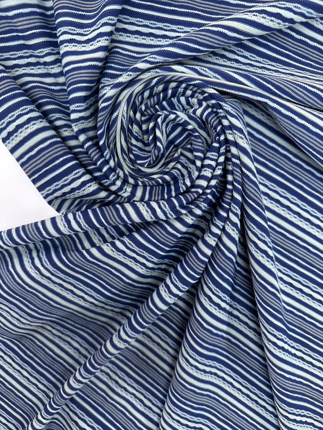 Polyamide Elastane Jacquard Knit Blue Striped