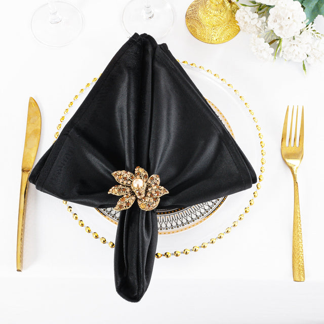Velvet Dinner Napkins 20x20 Black