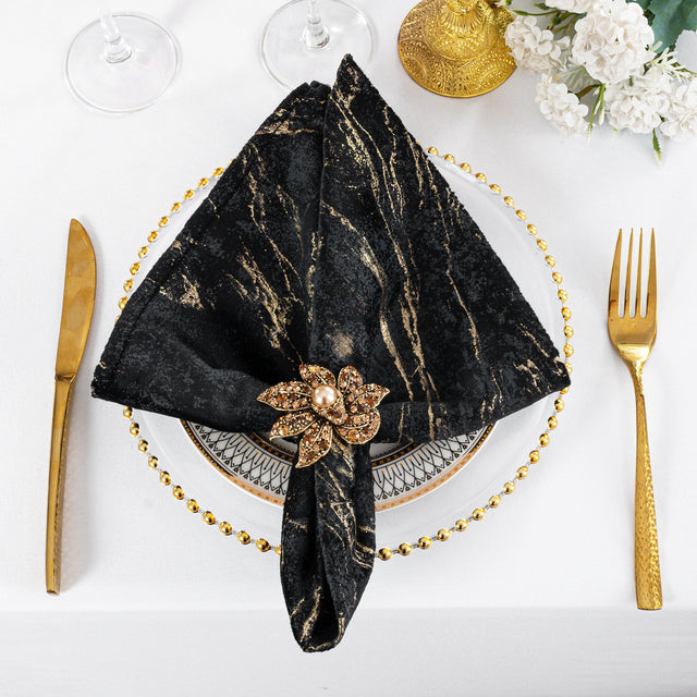 Velvet Dinner Napkin Sample 20x20 Black