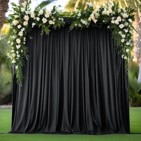 Scuba Backdrop Drape Panel 14 ft x 5 ft Black