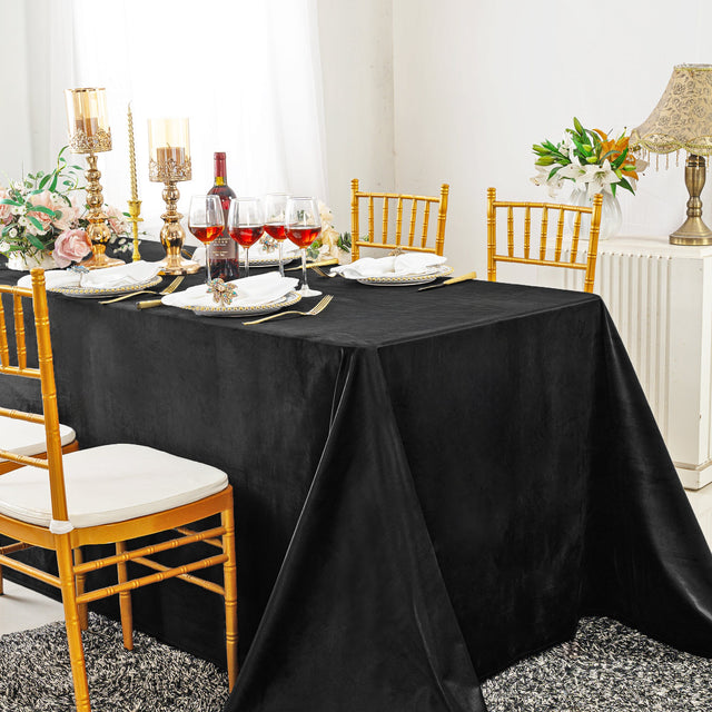 Velvet Rectangular Tablecloth 90x156 Black