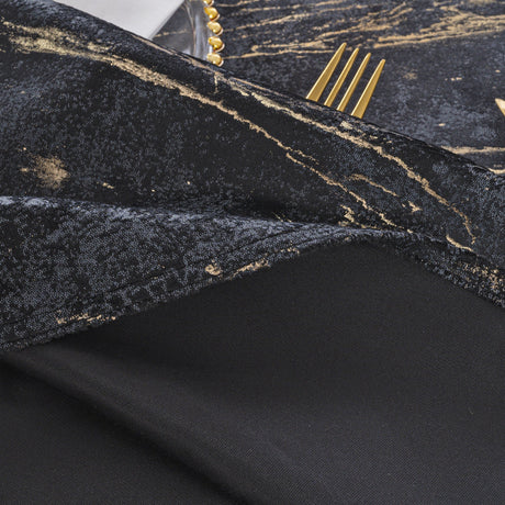 Round Velvet Tablecloth 132" Black