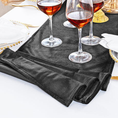 Velvet Table Runner 13x108 Black