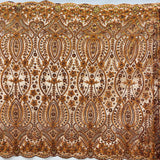 Beaded Sequined Floral Lace Fabric 52" Wide