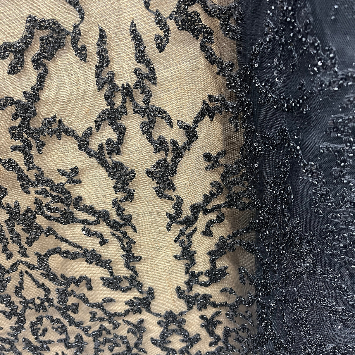 Beaded Lace Fabric Embroidered Mesh