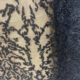 Beaded Lace Fabric on Polyester Net Mesh 52" Wide