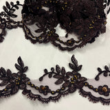 Beaded Corded Lace Trim 3" Wide