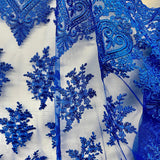 1 Yard Corded Lace Fabric Embroidered 100 Percent Polyester Net Mesh 52 inch Width