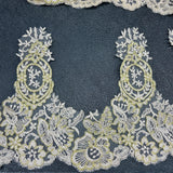 Floral Corded Lace Trim 9" Wide