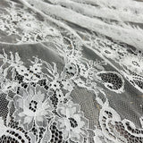 3 Yards Chantilly Embroidered Lace Fabric with Eyelash Scallop