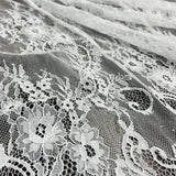Embroidered Lace Fabric with Eyelash Scallop