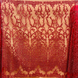Beaded Lace Fabric on Polyester Net Mesh 52" Wide