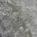 Beaded Corded Floral Bridal Lace Fabric 52" Wide