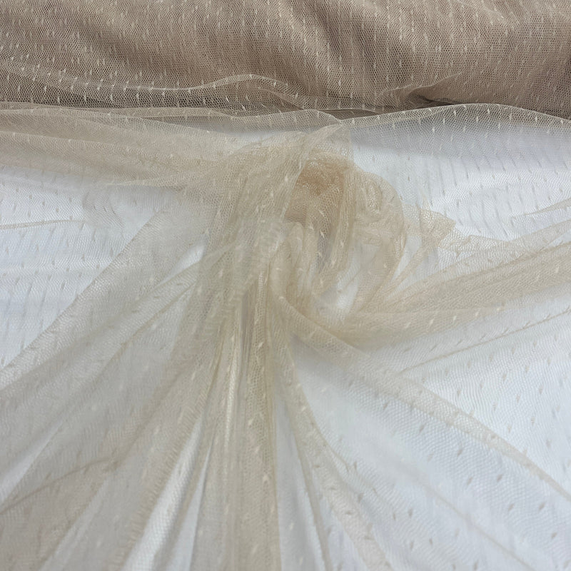 2-Way Stretch Dots Point Net Mesh Polyester Fabric - Dots Point Net Mesh, 60" Width (1 Yard)