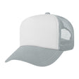 Trucker Hats Caps Fabric - White/Grey, Adjustable (1 Unit)