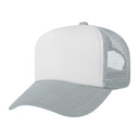Trucker Hats Caps Fabric - White/Grey, Adjustable (1 Unit)