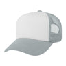 Trucker Hats Caps Fabric - White/Grey, Adjustable (1 Unit)