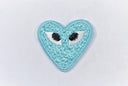 Embroidered Heart Patch with Eyes