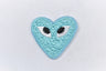 Embroidered Heart Patch with Eyes