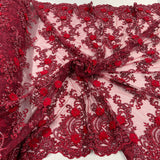 3D Floral Lace Embroidered Mesh