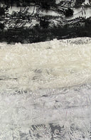 3D Chiffon Flower Pearls And Beaded Lace Polyester Fabric - Black, White, Off White, 3D Floral Beaded Lace, 54" Width (1 Yard)