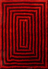 Soft Cozy Fluffy 3D Viscose Feel Geometric Design Shag Area Rug - 100% Polyester Fabric - Geometric Shag, Vibrant Color Palette, 7'6" X 10'3" (1 Unit)