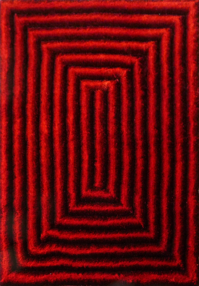 Soft Cozy Fluffy 3D Viscose Feel Geometric Design Shag Area Rug - 100% Polyester Fabric - Geometric Shag, Vibrant Color Palette, 7'6" X 10'3" (1 Unit)