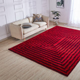 Soft Cozy Fluffy 3D Viscose Feel Geometric Design Shag Area Rug - 100% Polyester Fabric - Geometric Shag, Vibrant Color Palette, 7'6" X 10'3" (1 Unit)